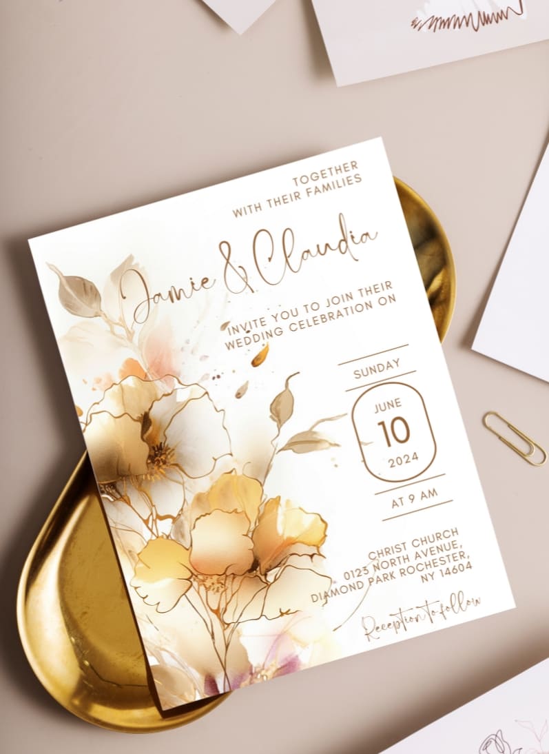 Floral Wedding Invitations-123WeddingCards