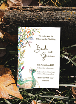 Peacock Theme Cards-IndianWeddingCards